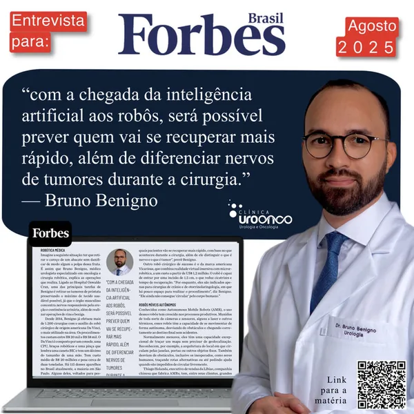 Forbes Brasil: Dr. Bruno Benigno sobre inteligência artificial e cirurgia robótica